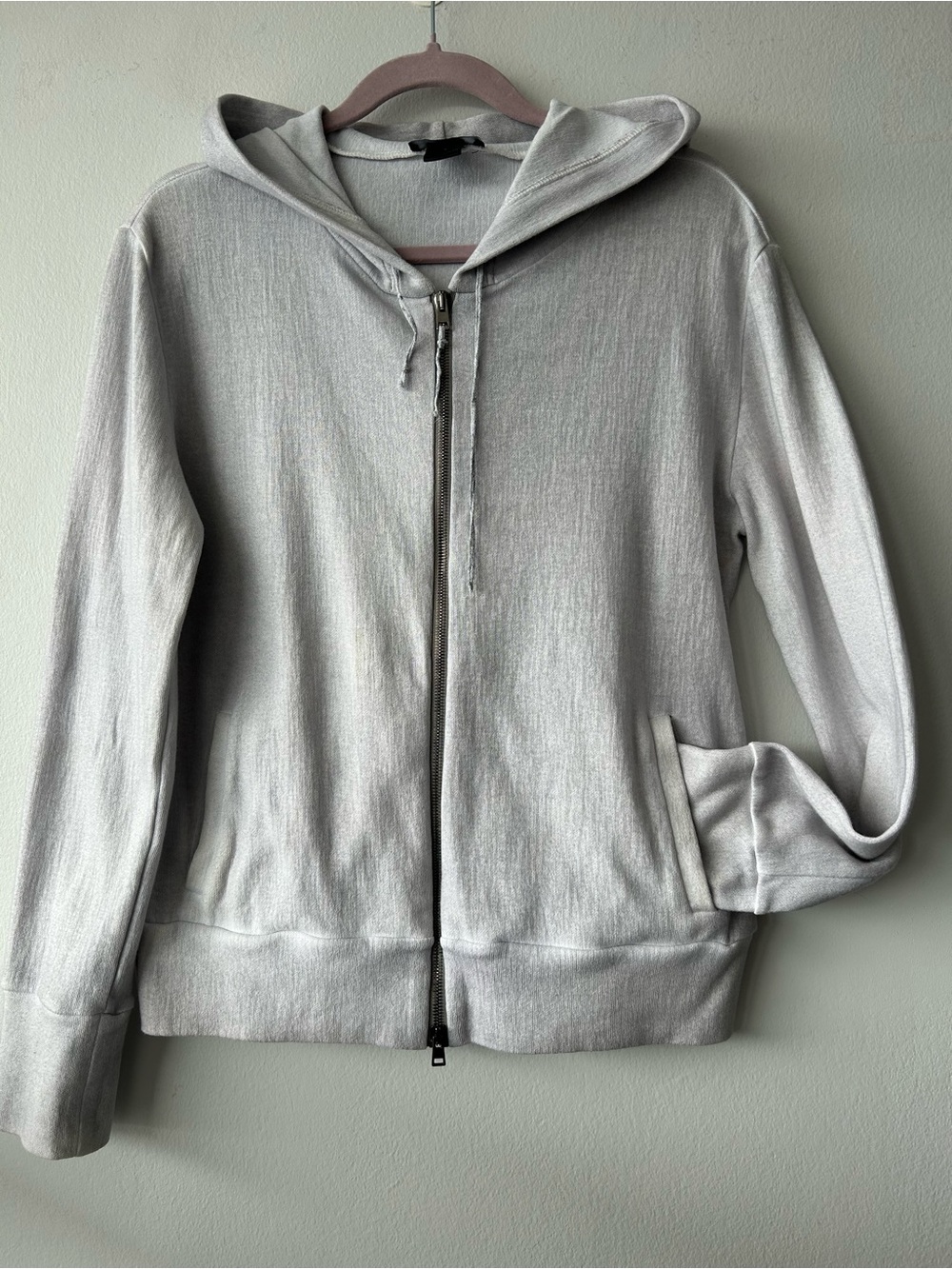 Avant Toi Light Gray Zip Cotton Hoodie